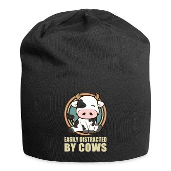 Vache vache vache vaches vaches amoureux de vaches cadeau - Bonnet en jersey - noir - Devant