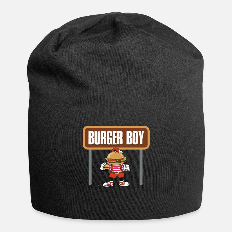 Burger Boy Burger Geschenk - Jersey-Beanie - Schwarz