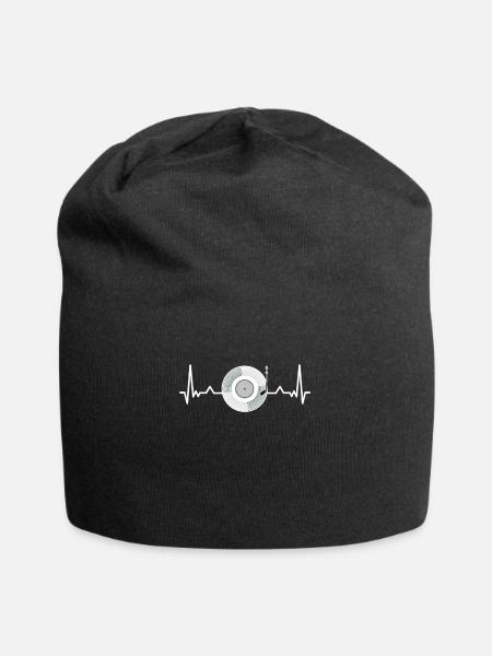 Record sammer vinyl records heartbeat - Jersey Beanie - black