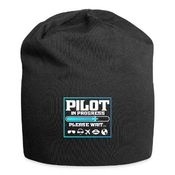 Pilot In Progress Funny Flight School Student - Jersey Beanie - black - Front