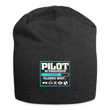 Pilot In Progress Funny Flight School Student - Jersey Beanie - charcoal grey - Front