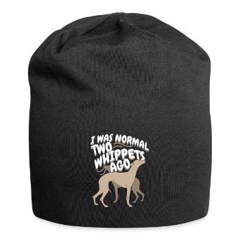 Deux whippets chien propriétaire de chien cadeau - Bonnet en jersey - noir - Devant