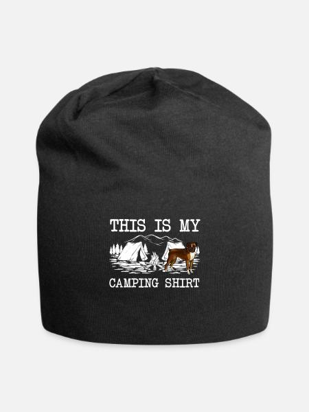 Lagerfeuer Boxer Hund Dies ist mein Camping - Jersey-Beanie - Schwarz