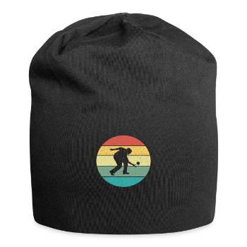 Retro Vintage Boccia Boule Petanque-Spieler - Jersey-Beanie - Schwarz - Vorne