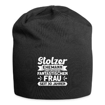 Ehepaar Ehemann Perlenhochzeit Geschenk - Jersey-Beanie - Schwarz - Vorne