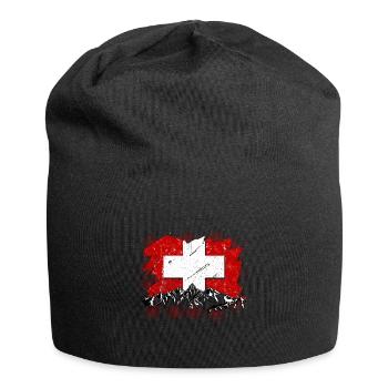 Schweiz Tshirt Zürich Bern Flagge Switzerland - Jersey-Beanie - Schwarz - Vorne