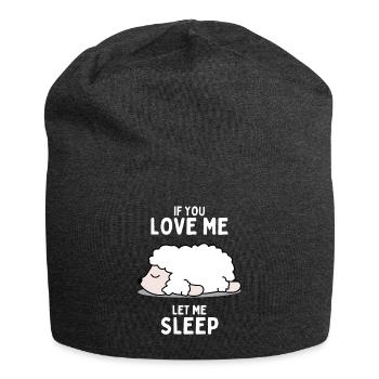 Sleeping Sheep Funny Gift - Jersey Beanie - charcoal grey - Front