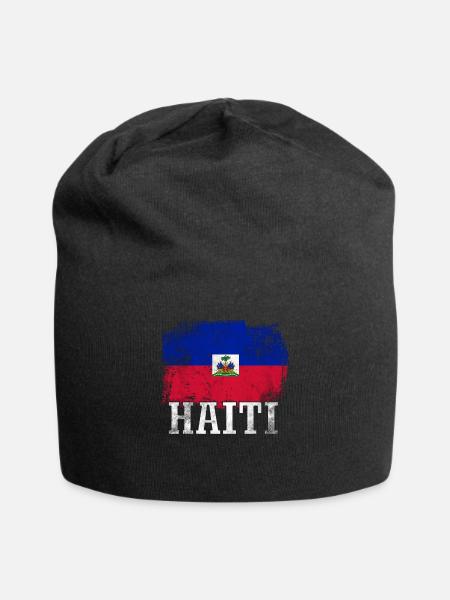 Vacances Vacances Haïti drapeau - Bonnet en jersey - noir