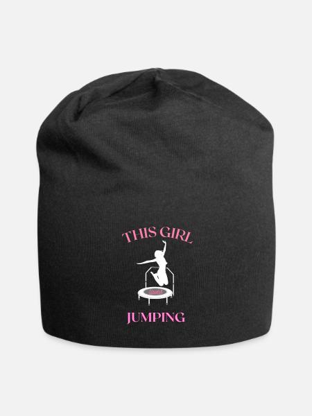 This girl loves jumping - Fitnesstrampolin - Jersey-Beanie - Schwarz