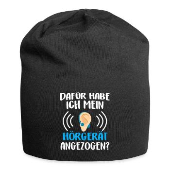 Gehörlos Taubstumm Zeichensprache Gebärdensprache - Jersey-Beanie - Schwarz - Vorne