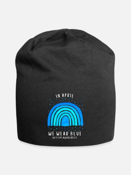 In April we wear Blue Autism Awareness - Jersey-Beanie - Schwarz