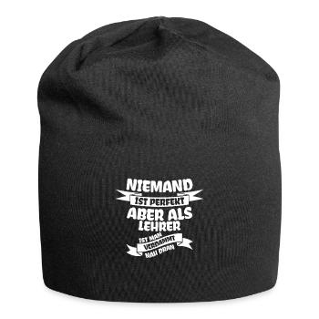 Lehre Lehrer Lehren Lehrerin Spruch Geschenk - Jersey-Beanie - Schwarz - Vorne