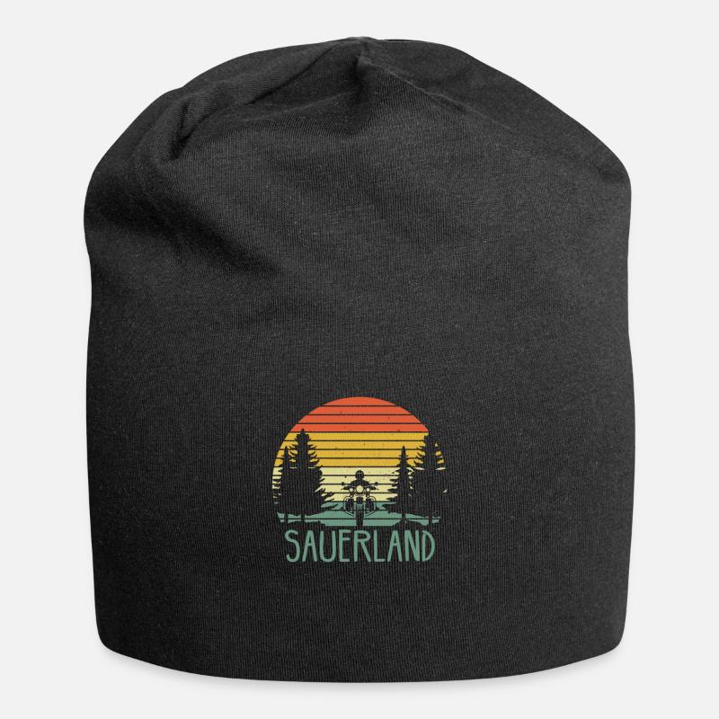 Sauerland Sauerländer Biker Wandern Geschenkidee - Jersey-Beanie - Schwarz