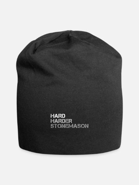 Hard harder stonemason - Jersey Beanie - black