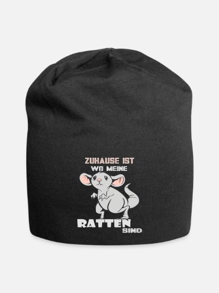 Ratte Ratten Nagetier - Jersey-Beanie - Schwarz