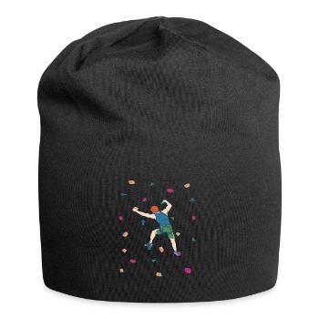 Bouldern Felsklettern Klettersport - Jersey-Beanie - Schwarz - Vorne