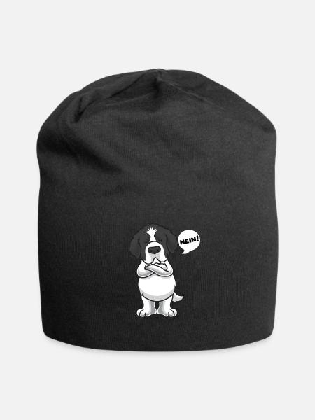 Sturer Schwarz Weißer Neufundländer - Jersey-Beanie - Schwarz