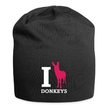 I Love Donkeys Donkey Mule Donkey - Jersey Beanie - black - Front