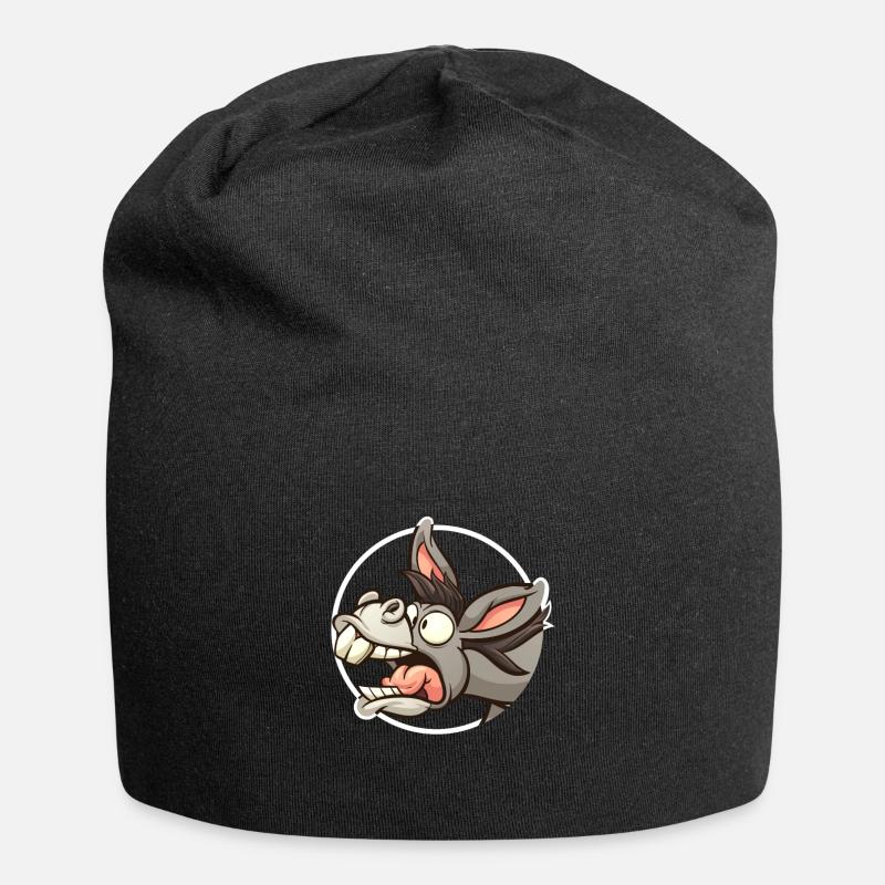 Funny Donkey Donkey Mule - Jersey Beanie - black