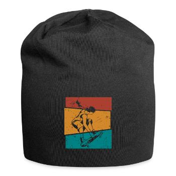 Retro Skater Cool Skateboard Boys Gift - Jersey Beanie - black - Front