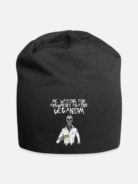 Lustiger Spruch für Veganer - Jersey-Beanie - Schwarz