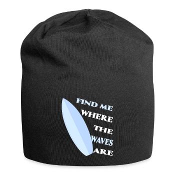 Surfing Surfer Surfing Waves Sayings Gift - Jersey Beanie - black - Front