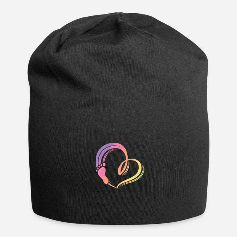 Fuß Herz - Jersey-Beanie - Schwarz