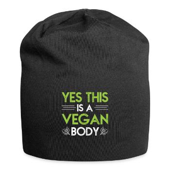 vegan body vegan vegan - Jersey Beanie - black - Front