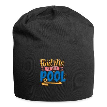 Bin am Pool - Jersey-Beanie - Schwarz - Vorne