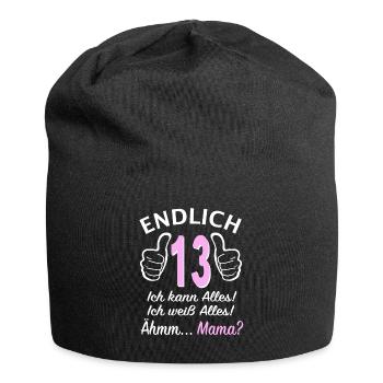 13. Geburtstag 13 Jahre Pubertät Endlich 13 Ich - Jersey-Beanie - Schwarz - Vorne