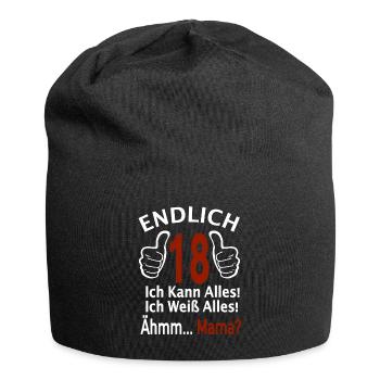 Endlich 18 Ich kann alles 18. Geburtstag 18 Jahre - Jersey-Beanie - Schwarz - Vorne