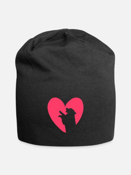 Berner Sennenhund Herz - Jersey-Beanie - Schwarz