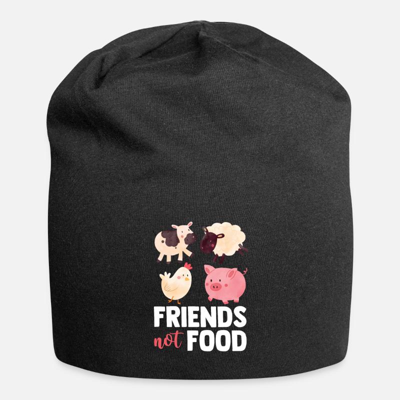 Vegan - Jersey-Beanie - Schwarz