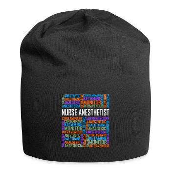 Nurse Anesthetist - Words - Jersey Beanie - black - Front