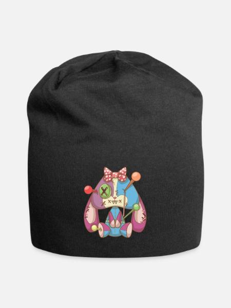 Pastel Goth Voodoo Doll Creepy Cute rabbit - Bonnet en jersey - noir