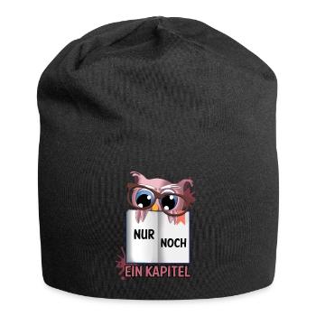 Bücher Eule - Jersey-Beanie - Schwarz - Vorne
