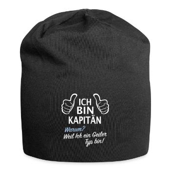 Motorboot Kapitän Segelboot Sport Boot Skipper - Jersey-Beanie - Schwarz - Vorne