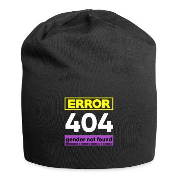 Nichtbinärer Stolz - Jersey-Beanie - Schwarz - Vorne