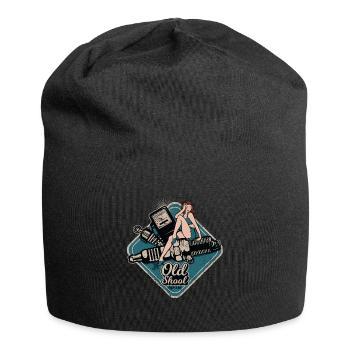 Rockabilly Old School Pin Up Girl Repair Shop - Jersey Beanie - black - Front