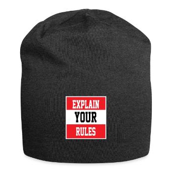 explain your rules birthday - Jersey Beanie - charcoal grey - Front
