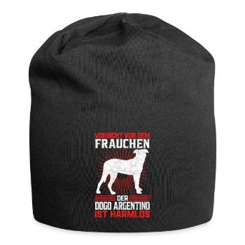 Dogo Argentino Frauchen Dogge Besitzerin Spruch - Jersey-Beanie - Schwarz - Vorne