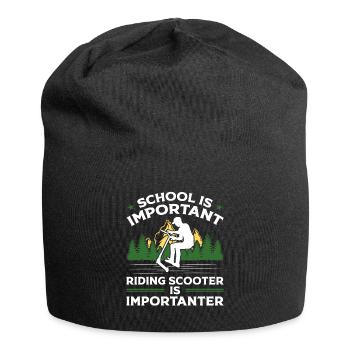 Cooles Stunt Scooter Tretroller Skater Geschenk - Jersey-Beanie - Schwarz - Vorne