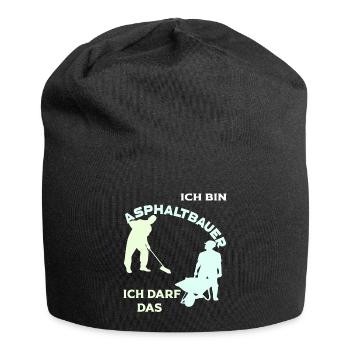 Ich bin Asphaltbauer, ich darf das! - Jersey-Beanie - Schwarz - Vorne