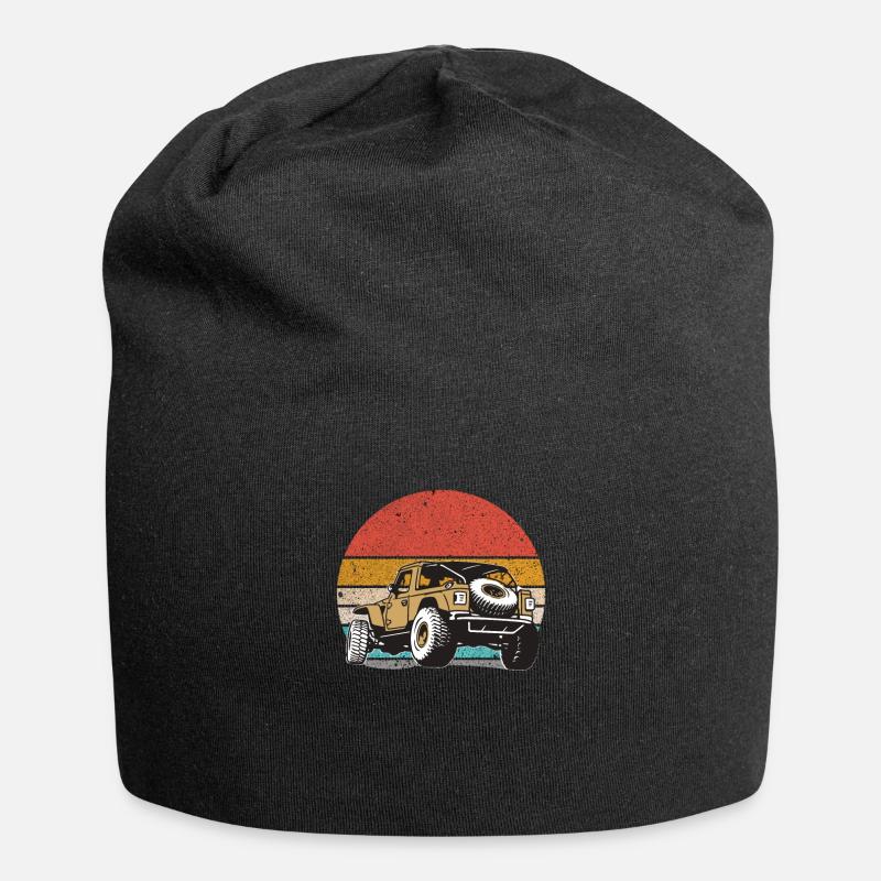 Retro Geländefahrzeug OFF Road - Jersey-Beanie - Schwarz