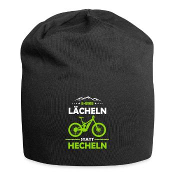 E-MTB Lächeln Statt Hecheln E-Bike - Jersey-Beanie - Schwarz - Vorne
