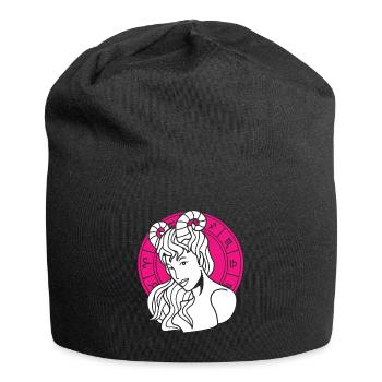 Sternzeichen Widder - Jersey-Beanie - Schwarz - Vorne