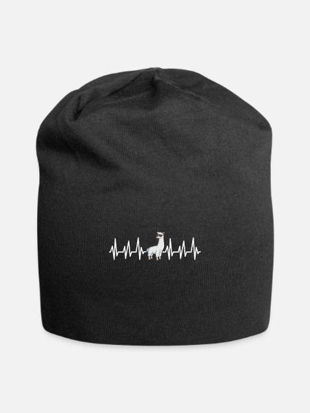 Lama - Jersey-Beanie - Schwarz
