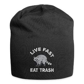 Waschbär Racoon Tier Geschenk Frettchen Marder - Jersey-Beanie - Schwarz - Vorne