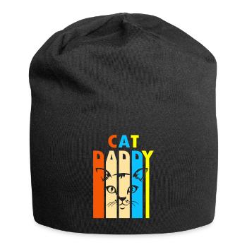 Cat Daddy Cat Face Cat Father - Jersey Beanie - black - Front
