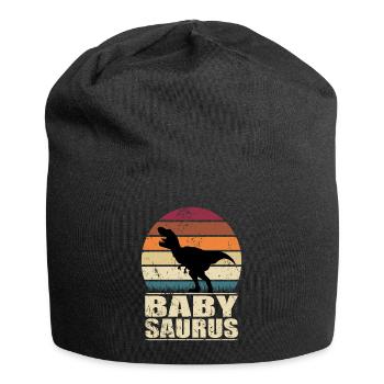 BabySaurus Dinosaur Baby Dino Birth Offspring - Jersey Beanie - black - Front